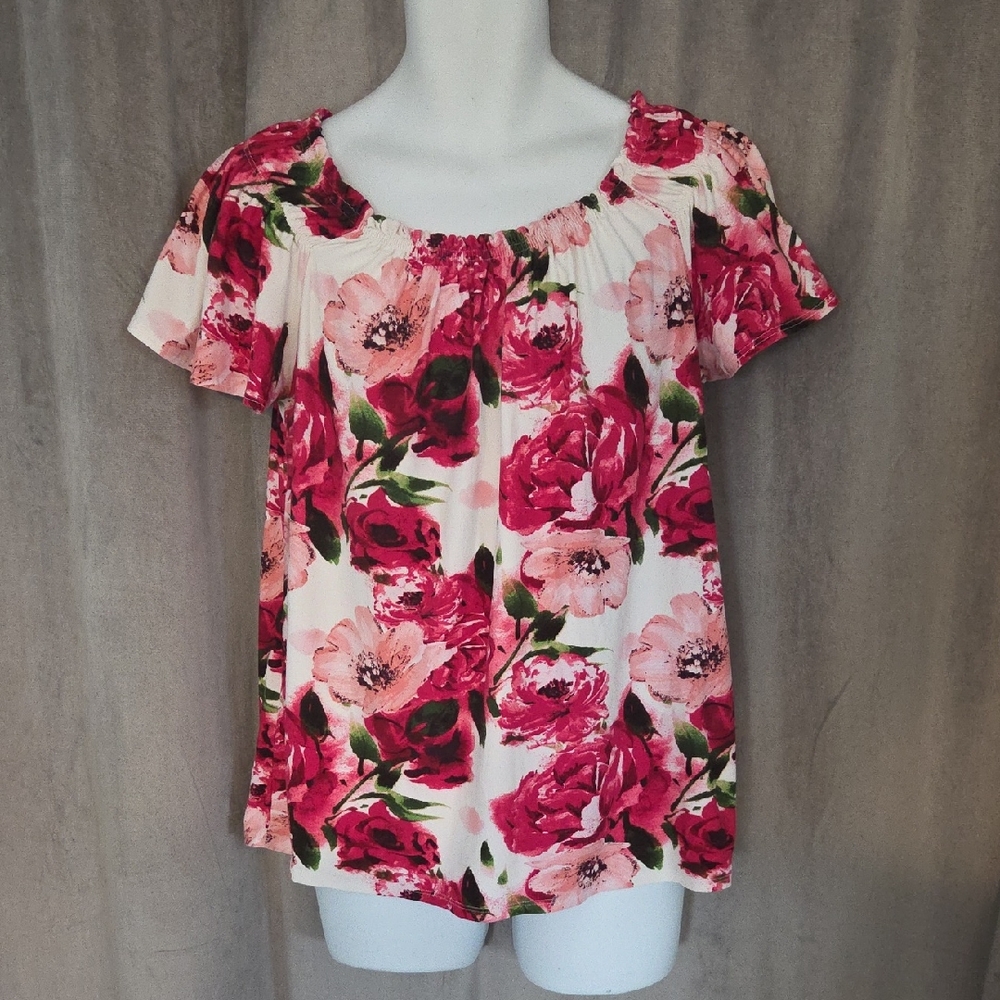Chic Floral Women's Tunic Top Fits A Large Best Imo